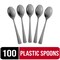 Party Solids 100 Pcs Disposable Utensils – Heavy Duty Plastic Cutlery Set – Premium Plastic Forks, Spoons or Knives for Parties, Events, Catering & Tableware Supplies by Exquisite
